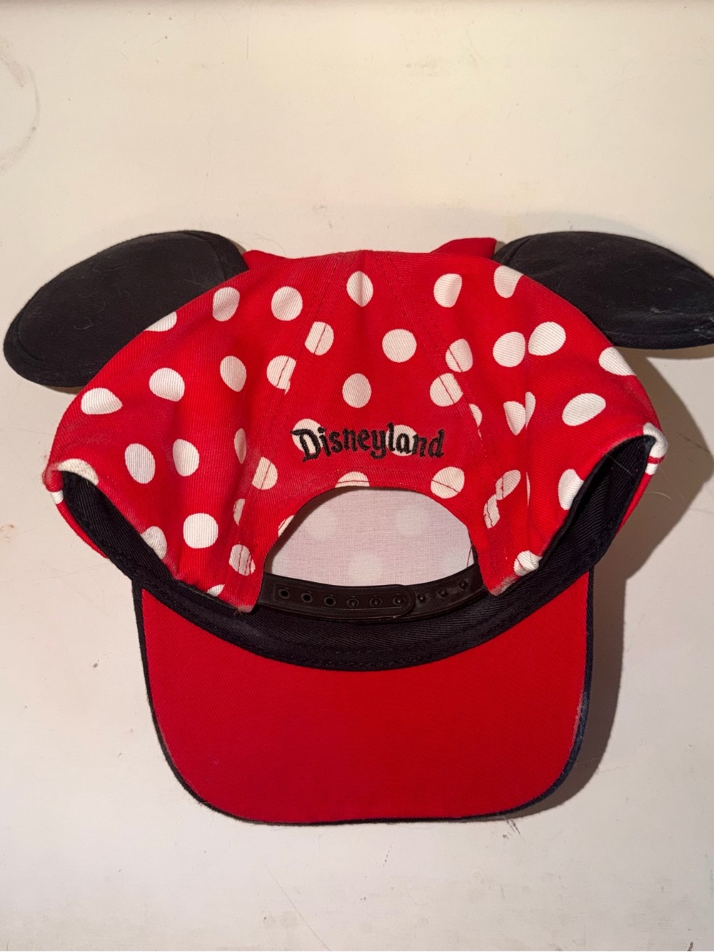 Disney Red & White Polka Dot Minnie Ear Cap with Black Ears